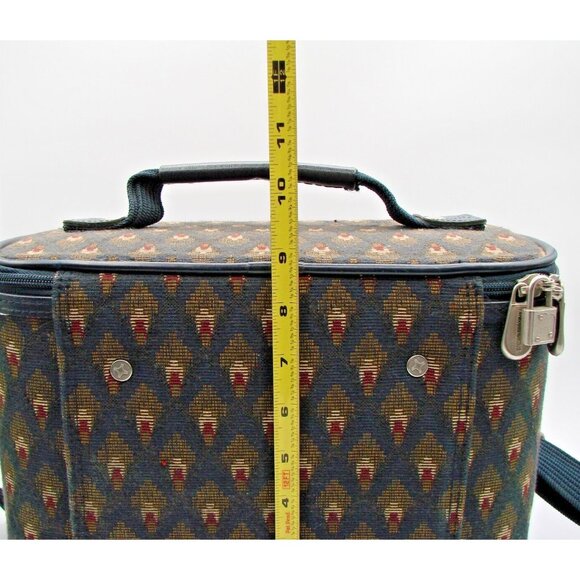Travel Gear Small Carry On Bag Cosmetic Make-up Case Hardshell Zip Tapestry Read - Picture 15 of 16